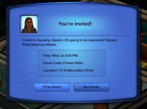 Gaston is invited to Polly party